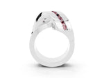 Pavé Round Morganite Crossover Band in White gold with Channel Setting_3
