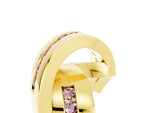 Pavé Round Morganite Crossover Band in Yellow gold with Channel Setting_5