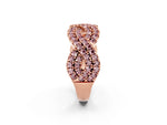 Pavé Round Morganite Infinity Twist Band in Rose gold with Shared Prong Setting_2