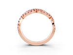 Pavé Round Morganite Infinity Twist Band in Rose gold with Shared Prong Setting_3