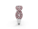 Pavé Round Morganite Infinity Twist Band in Silver with Shared Prong Setting_2