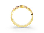 Pavé Round Morganite Infinity Twist Band in Yellow gold with Shared Prong Setting_3