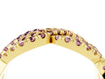 Pavé Round Morganite Infinity Twist Band in Yellow gold with Shared Prong Setting_4