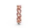Pavé Round Morganite Interlocking Eternity Band in Rose gold with Bezel Prong Setting_2