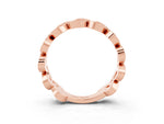 Pavé Round Morganite Interlocking Eternity Band in Rose gold with Bezel Prong Setting_3