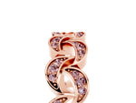 Pavé Round Morganite Interlocking Eternity Band in Rose gold with Bezel Prong Setting_5