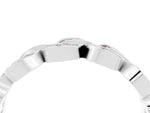 Pavé Round Morganite Interlocking Eternity Band in Silver with Bezel Prong Setting_4