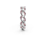 Pavé Round Morganite Interlocking Eternity Band in White gold with Bezel Prong Setting_2