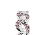 Pavé Round Morganite Interlocking Eternity Band in White gold with Bezel Prong Setting_5