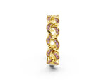 Pavé Round Morganite Interlocking Eternity Band in Yellow gold with Bezel Prong Setting_2
