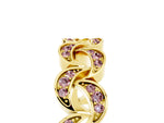 Pavé Round Morganite Interlocking Eternity Band in Yellow gold with Bezel Prong Setting_5
