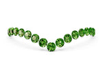 Pavé Round Peridot Chevron Band in Rose gold with Shared Prong Setting
