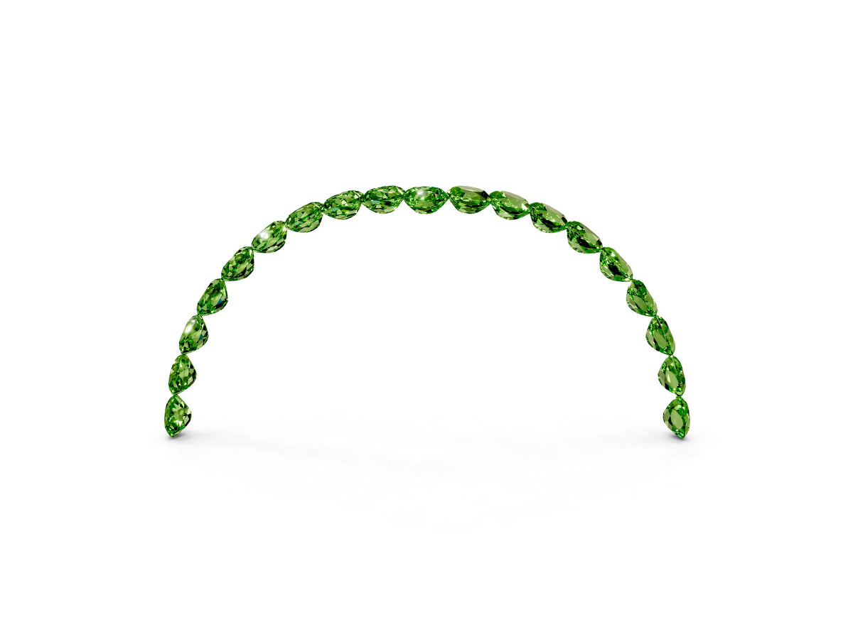 Pavé Round Peridot Chevron Band in Rose gold with Shared Prong Setting_3