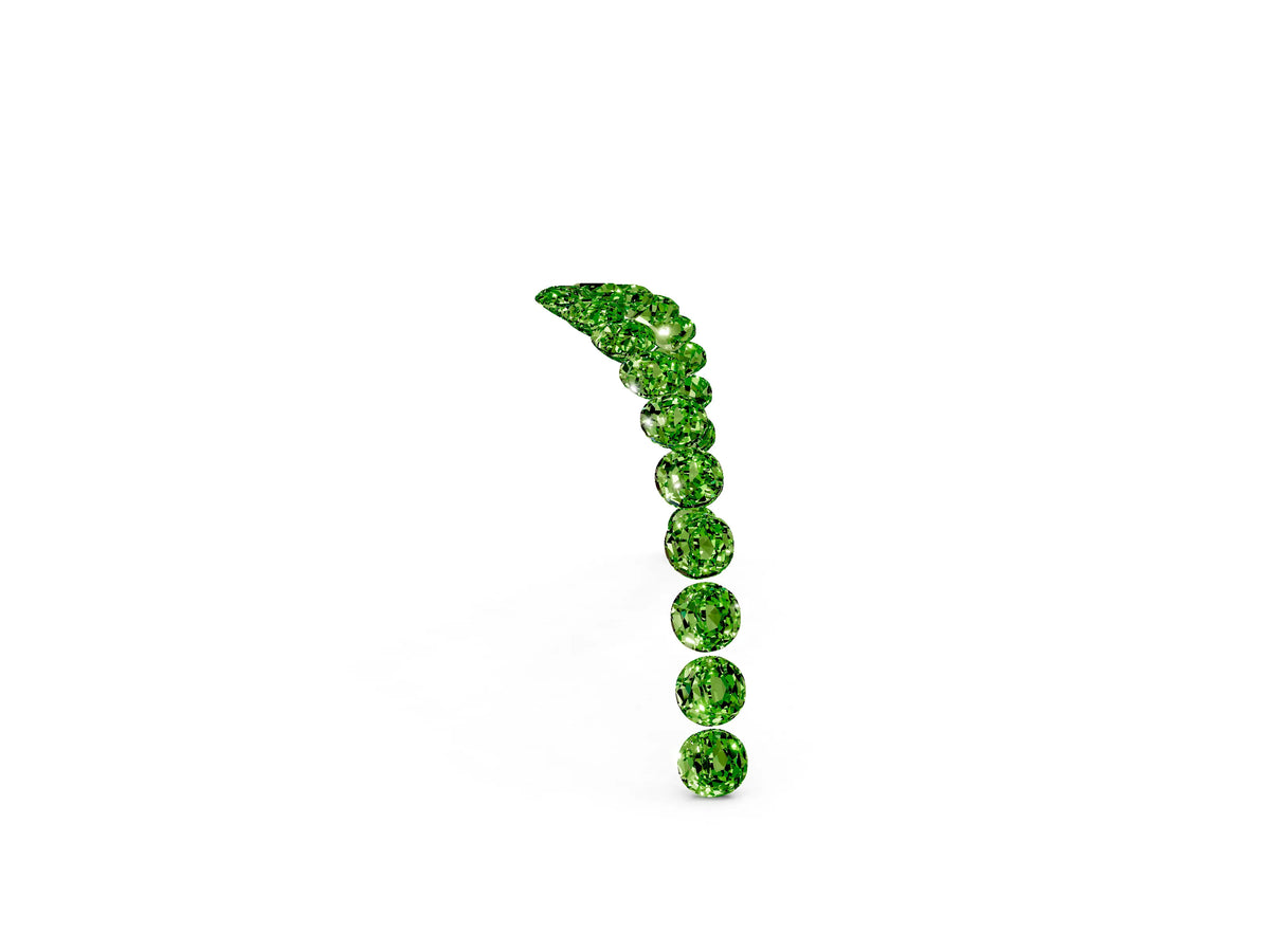 Pavé Round Peridot Chevron Band in Silver with Shared Prong Setting_2