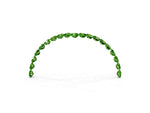 Pavé Round Peridot Chevron Band in Yellow gold with Shared Prong Setting_3