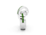 Pavé Round Peridot Crossover Band in Platinum with Channel Setting_2