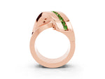 Pavé Round Peridot Crossover Band in Rose gold with Channel Setting_3