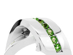 Pavé Round Peridot Crossover Band in Silver with Channel Setting_4