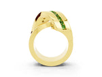 Pavé Round Peridot Crossover Band in Yellow gold with Channel Setting_3