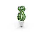 Pavé Round Peridot Infinity Twist Band in Platinum with Shared Prong Setting_2