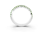 Pavé Round Peridot Infinity Twist Band in Platinum with Shared Prong Setting_3