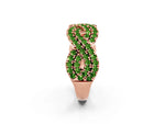 Pavé Round Peridot Infinity Twist Band in Rose gold with Shared Prong Setting_2