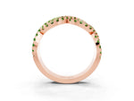 Pavé Round Peridot Infinity Twist Band in Rose gold with Shared Prong Setting_3