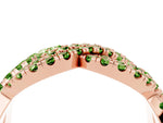 Pavé Round Peridot Infinity Twist Band in Rose gold with Shared Prong Setting_4