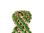Pavé Round Peridot Infinity Twist Band in Rose gold with Shared Prong Setting_5