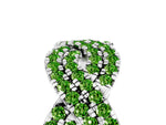 Pavé Round Peridot Infinity Twist Band in Silver with Shared Prong Setting_5