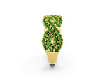 Pavé Round Peridot Infinity Twist Band in Yellow gold with Shared Prong Setting_2