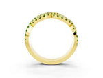 Pavé Round Peridot Infinity Twist Band in Yellow gold with Shared Prong Setting_3