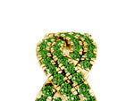 Pavé Round Peridot Infinity Twist Band in Yellow gold with Shared Prong Setting_5
