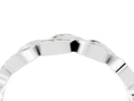 Pavé Round Peridot Interlocking Eternity Band in Platinum with Bezel Prong Setting_4