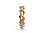 Pavé Round Peridot Interlocking Eternity Band in Rose gold with Bezel Prong Setting_2