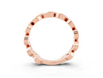 Pavé Round Peridot Interlocking Eternity Band in Rose gold with Bezel Prong Setting_3