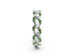 Pavé Round Peridot Interlocking Eternity Band in Silver with Bezel Prong Setting_2