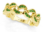 Pavé Round Peridot Interlocking Eternity Band in Yellow gold with Bezel Prong Setting_1