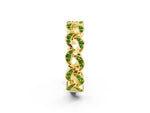 Pavé Round Peridot Interlocking Eternity Band in Yellow gold with Bezel Prong Setting_2