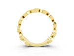 Pavé Round Peridot Interlocking Eternity Band in Yellow gold with Bezel Prong Setting_3