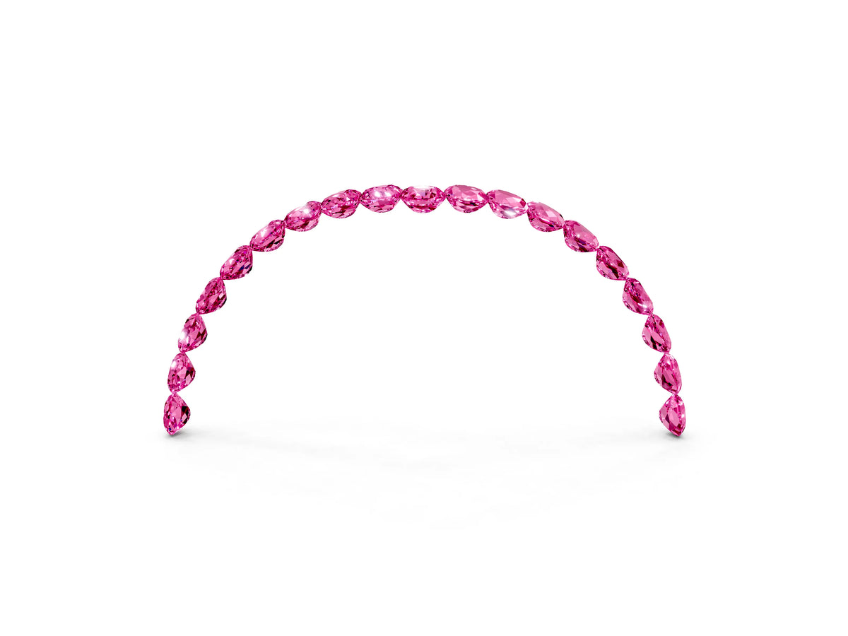 Pavé Round Pink Sapphire Chevron Band in Platinum with Shared Prong Setting_3