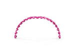 Pavé Round Pink Sapphire Chevron Band in Silver with Shared Prong Setting_3