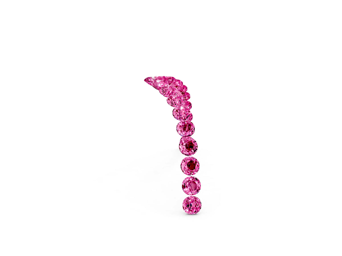 Pavé Round Pink Sapphire Chevron Band in Yellow gold with Shared Prong Setting_2