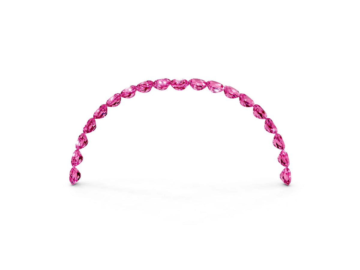 Pavé Round Pink Sapphire Chevron Band in Yellow gold with Shared Prong Setting_3