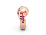 Pavé Round Pink Sapphire Crossover Band in Rose gold with Channel Setting_2