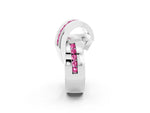 Pavé Round Pink Sapphire Crossover Band in White gold with Channel Setting_2