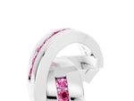 Pavé Round Pink Sapphire Crossover Band in White gold with Channel Setting_5