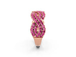 Pavé Round Pink Sapphire Infinity Twist Band in Rose gold with Shared Prong Setting_2