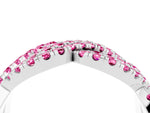 Pavé Round Pink Sapphire Infinity Twist Band in Silver with Shared Prong Setting_4