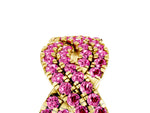 Pavé Round Pink Sapphire Infinity Twist Band in Yellow gold with Shared Prong Setting_5